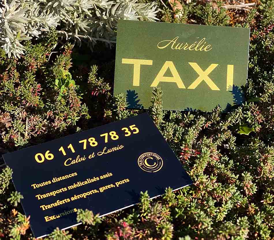 Carte de visite de Taxi Aurélie Calvi - Lumio